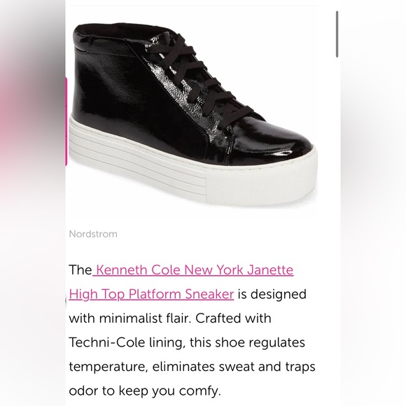 Kenneth Cole NY(W9.5)Black Leather Mid-Top Platform Sneaker/Shoes - Picture 13 of 16